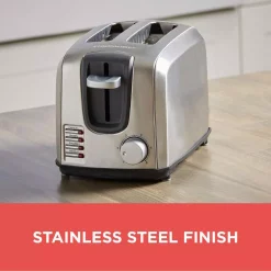 Toasters BLACK+DECKER 2-Slice Stainless Steel Toaster -MegaChef Sales Shop stainless steel black decker pop up toasters t2707s 1f 1000