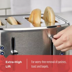 Toasters BLACK+DECKER 4-Slice Stainless Steel Extra-Wide Slot Toaster With Crumb Tray -MegaChef Sales Shop stainless steel black decker pop up toasters tr4300ssd 4f 1000