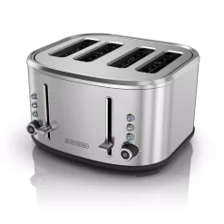 Toasters BLACK+DECKER 4-Slice Stainless Steel Extra-Wide Slot Toaster With Crumb Tray -MegaChef Sales Shop stainless steel black decker pop up toasters tr4300ssd 66 1000