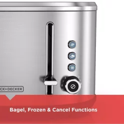 Toasters BLACK+DECKER 4-Slice Stainless Steel Extra-Wide Slot Toaster With Crumb Tray -MegaChef Sales Shop stainless steel black decker pop up toasters tr4300ssd c3 1000