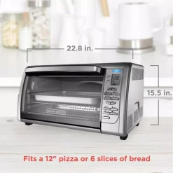 Toasters BLACK+DECKER 1500 W 6-Slice Stainless Steel Toaster Oven With Broiler -MegaChef Sales Shop stainless steel black decker toaster ovens cto6335s 76 1000