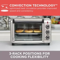 Toasters BLACK+DECKER 1500 W 6-Slice Stainless Steel Toaster Oven With Built-In Timer -MegaChef Sales Shop stainless steel black decker toaster ovens to3210ssd 1f 1000