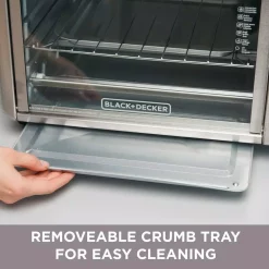 Toasters BLACK+DECKER 1500 W 6-Slice Stainless Steel Toaster Oven With Built-In Timer -MegaChef Sales Shop stainless steel black decker toaster ovens to3210ssd 31 1000