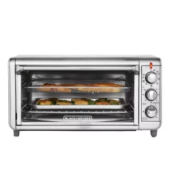 Toasters BLACK+DECKER Crisp ‘N Bake 1500 W 8-Slice Stainless Steel Toaster Oven With Fry Basket -MegaChef Sales Shop stainless steel black decker toaster ovens to3265xssd hd 66 1000
