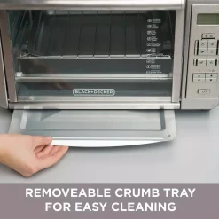 Toasters BLACK+DECKER 1500 W 6-Slice Stainless Steel Countertop Toaster Oven With Built-In Timer -MegaChef Sales Shop stainless steel black decker toaster ovens to3280ssd fa 1000