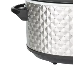 Cookers Brentwood Appliances Diamond 7 Qt. Stainless Steel Slow Cooker With Tempered Glass Lid -MegaChef Sales Shop stainless steel brentwood appliances slow cookers sc 157s 44 1000