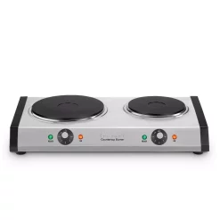 Food Warmers Cuisinart 2-Burner 8 In. Cast Iron Stainless Steel Hot Plate With Temperature Control