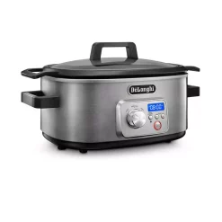 Cookers DeLonghi Livenza 6 Qt. Programmable Slow Cooker With Stovetop-Safe Pot -MegaChef Sales Shop stainless steel delonghi slow cookers cks1660d fa 1000
