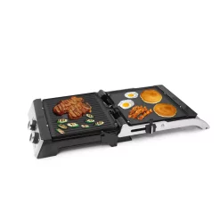 Electric Skillets & Indoor Grills Elite 99 Sq. In. Stainless Steel Indoor Grill And Griddle -MegaChef Sales Shop stainless steel elite indoor grills egl 139 44 1000