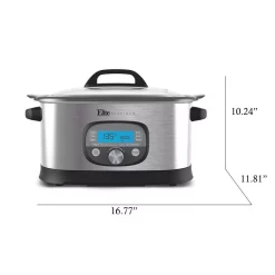 Cookers Elite 6.5 Qt. Stainless Steel Electric Multi-Cooker With Aluminum Pot -MegaChef Sales Shop stainless steel elite multi cookers mst 516 44 1000