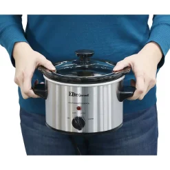 Cookers Elite Gourmet 1.5 Qt. Stainless Steel Mini Slow Cooker -MegaChef Sales Shop stainless steel elite slow cookers mst 250xs 4f 1000