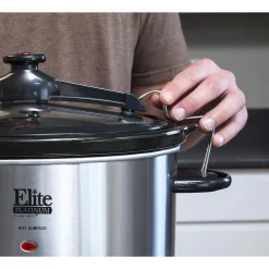 Cookers Elite Platinum 8.5 Qt. Stainless Steel Slow Cooker With Locking Lid -MegaChef Sales Shop stainless steel elite slow cookers mst 900vxd 1f 1000
