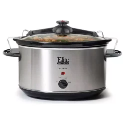 Cookers Elite Platinum 8.5 Qt. Stainless Steel Slow Cooker With Locking Lid