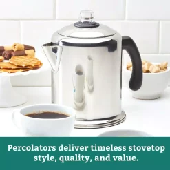 Coffee Makers Farberware 8-Cup Stainless Steel Percolator 9 Coffee Makers Farberware 8-Cup Stainless Steel Percolator -MegaChef Sales Shop stainless steel farberware percolators 50124 c3 1000