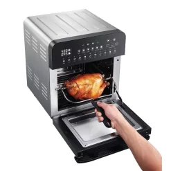 Toasters GoWISE USA 1700-Watts Electric Air Fryer Oven Grill Stainless Steel With Dual Heating Rotisserie And Dehydrator -MegaChef Sales Shop stainless steel gowise usa toaster ovens gw44805 1f 1000