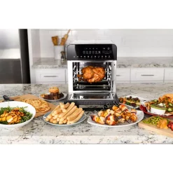 Toasters GoWISE USA 1700-Watts Electric Air Fryer Oven Grill Stainless Steel With Dual Heating Rotisserie And Dehydrator -MegaChef Sales Shop stainless steel gowise usa toaster ovens gw44805 31 1000