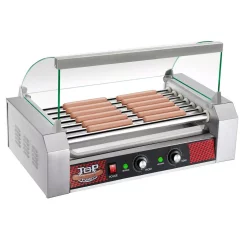 Electric Skillets & Indoor Grills Great Northern Commercial 1400-Watts 18-Hot Dog 7-Roller Grilling Machine With Cover -MegaChef Sales Shop stainless steel great northern indoor grills hwd630167 31 1000