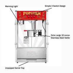 Popcorn Machines Great Northern Red Great Northern Midway Marvel Commercial Quality Popcorn Popper 16 Ounce -MegaChef Sales Shop stainless steel great northern popcorn machines 126221lat 4f 1000