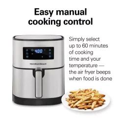 Air Fryers Hamilton Beach 5 Qt. Stainless Steel Digital Air Fryer With Nonstick Basket -MegaChef Sales Shop stainless steel hamilton beach air fryers 35075 fa 1000