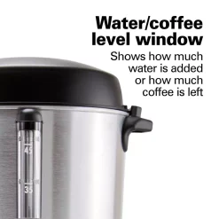 Coffee Makers Hamilton Beach 45-Cup Fast Brew Stainless Steel With 1-Hand Dispensing Coffee Urn -MegaChef Sales Shop stainless steel hamilton beach coffee urns 40521 fa 1000