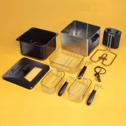 Tailgating Small Appliances Hamilton Beach Professional-Style 3-Basket Deep Fryer -MegaChef Sales Shop stainless steel hamilton beach deep fryers 35034 66 1000