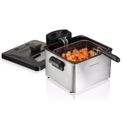 Tailgating Small Appliances Hamilton Beach Professional-Style 3-Basket Deep Fryer -MegaChef Sales Shop stainless steel hamilton beach deep fryers 35034 76 1000