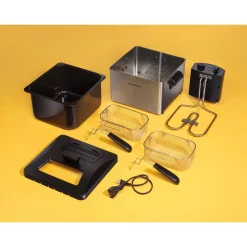 Deep Fryers Hamilton Beach 3 Qt. Stainless Steel Professional-Style Deep Fryer -MegaChef Sales Shop stainless steel hamilton beach deep fryers 35036 4f 1000