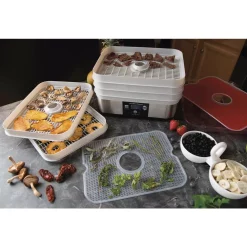 Food Processing Hamilton Beach 5-Tray Stainless Steel Food Dehydrator With Programmable Settings -MegaChef Sales Shop stainless steel hamilton beach dehydrators 32100 40 1000