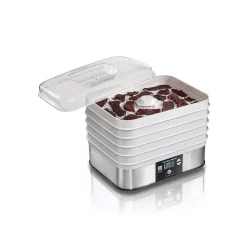 Food Processing Hamilton Beach 5-Tray Stainless Steel Food Dehydrator With Programmable Settings -MegaChef Sales Shop stainless steel hamilton beach dehydrators 32100 c3 1000