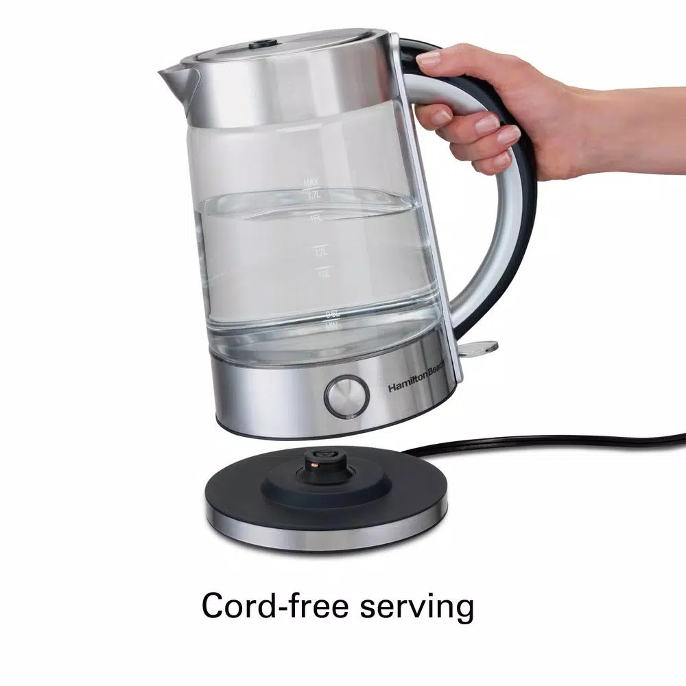 Electric Kettles Hamilton Beach 7-Cup Stainless Steel Modern Glass Kettle Electric 3 Electric Kettles Hamilton Beach 7-Cup Stainless Steel Modern Glass Kettle Electric - Image 3