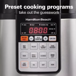 Cookers Hamilton Beach Multi-Function 6 Qt. Stainless Steel Electric Pressure Cooker -MegaChef Sales Shop stainless steel hamilton beach electric pressure cookers 34502 fa 1000