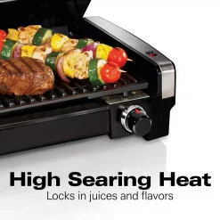 Electric Skillets & Indoor Grills Hamilton Beach Searing Grill 118 In. Stainless Steel Indoor Grill With Non-Stick Plates -MegaChef Sales Shop stainless steel hamilton beach indoor grills 25360 c3 1000