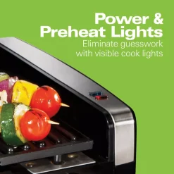 Electric Skillets & Indoor Grills Hamilton Beach Searing Grill 118 In. Stainless Steel Indoor Grill With Non-Stick Plates -MegaChef Sales Shop stainless steel hamilton beach indoor grills 25360 fa 1000