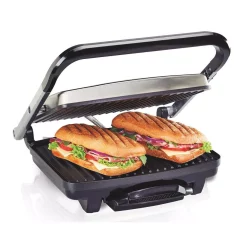 Electric Skillets & Indoor Grills Hamilton Beach Stainless Steel Panini Press And Indoor Grill -MegaChef Sales Shop stainless steel hamilton beach indoor grills 25410 44 1000