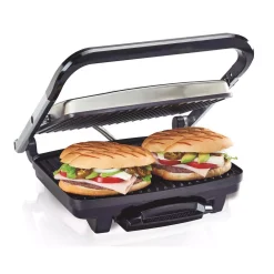 Electric Skillets & Indoor Grills Hamilton Beach Stainless Steel Panini Press And Indoor Grill