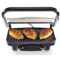 Electric Skillets & Indoor Grills Hamilton Beach Stainless Steel Panini Press And Indoor Grill -MegaChef Sales Shop stainless steel hamilton beach indoor grills 25410 fa 1000