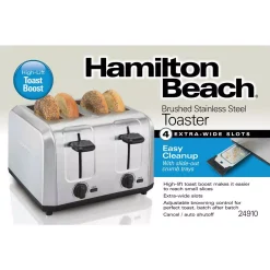 Toasters Hamilton Beach 4-Slice Stainless Steel Wide Slot Toaster -MegaChef Sales Shop stainless steel hamilton beach pop up toasters 24910 1f 1000