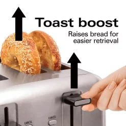 Toasters Hamilton Beach Pro 4-Slice Stainless Steel Wide Slot Toaster -MegaChef Sales Shop stainless steel hamilton beach pop up toasters 24990 1f 1000