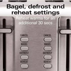 Toasters Hamilton Beach Pro 4-Slice Stainless Steel Wide Slot Toaster -MegaChef Sales Shop stainless steel hamilton beach pop up toasters 24990 44 1000