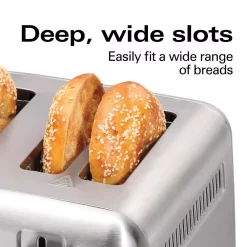 Toasters Hamilton Beach Pro 4-Slice Stainless Steel Wide Slot Toaster -MegaChef Sales Shop stainless steel hamilton beach pop up toasters 24990 4f 1000