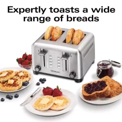 Toasters Hamilton Beach Pro 4-Slice Stainless Steel Wide Slot Toaster -MegaChef Sales Shop stainless steel hamilton beach pop up toasters 24990 c3 1000