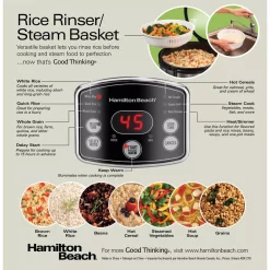 Cookers Hamilton Beach 14-Cup Stainless Steel Rice/Hot Cereal Cooker -MegaChef Sales Shop stainless steel hamilton beach rice cookers 37548 4f 1000