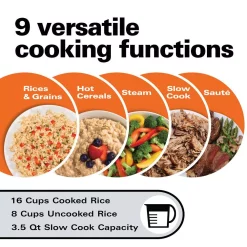 Cookers Hamilton Beach Advanced Multi-Function 16-Cup Stainless Steel Rice Cooker With Fuzzy Logic -MegaChef Sales Shop stainless steel hamilton beach rice cookers 37570 1f 1000