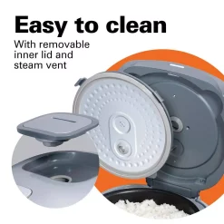 Cookers Hamilton Beach Advanced Multi-Function 16-Cup Stainless Steel Rice Cooker With Fuzzy Logic -MegaChef Sales Shop stainless steel hamilton beach rice cookers 37570 44 1000