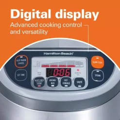 Cookers Hamilton Beach Advanced Multi-Function 16-Cup Stainless Steel Rice Cooker With Fuzzy Logic -MegaChef Sales Shop stainless steel hamilton beach rice cookers 37570 fa 1000