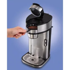 Coffee Makers Hamilton Beach Stainless Steel Single Serve Coffee Maker With Built-In Filter -MegaChef Sales Shop stainless steel hamilton beach single serve coffee makers 49981 c3 1000