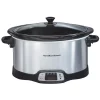 Cookers Hamilton Beach 8 Qt. Programmable Stainless Steel Slow Cooker With Built-In Timer And Temperature Settings