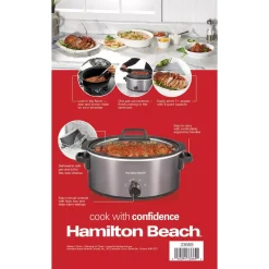 Cookers Hamilton Beach Stovetop Sear And Cook 6 Qt. Gray Slow Cooker -MegaChef Sales Shop stainless steel hamilton beach slow cookers 33669 1f 1000