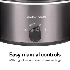 Cookers Hamilton Beach Stovetop Sear And Cook 6 Qt. Gray Slow Cooker -MegaChef Sales Shop stainless steel hamilton beach slow cookers 33669 fa 1000
