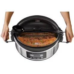 Cookers Hamilton Beach Stay Or Go 5 Qt. Stainless Steel Slow Cooker With Temperature Controls -MegaChef Sales Shop stainless steel hamilton beach slow cookers 33957 40 1000